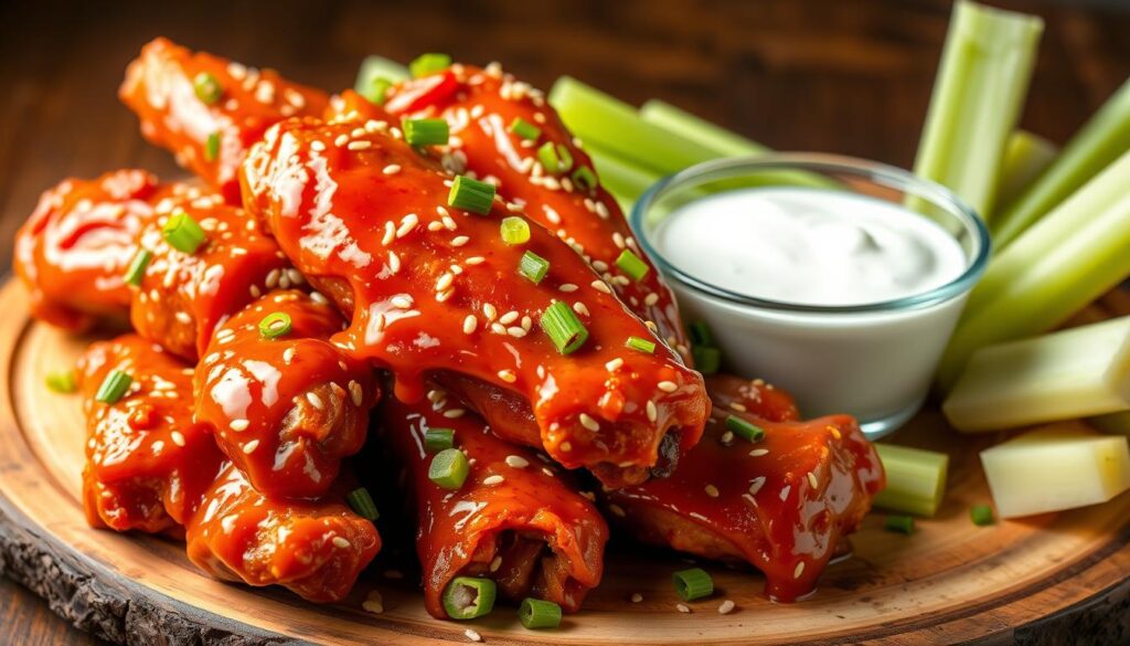 Crispy Honey Sriracha Chicken Wings