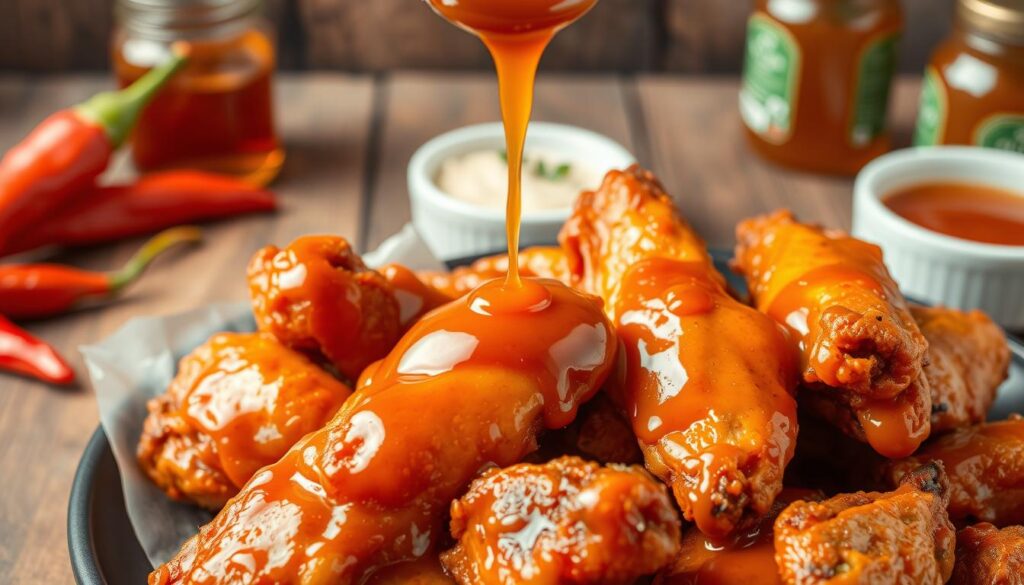 Wing sauce application